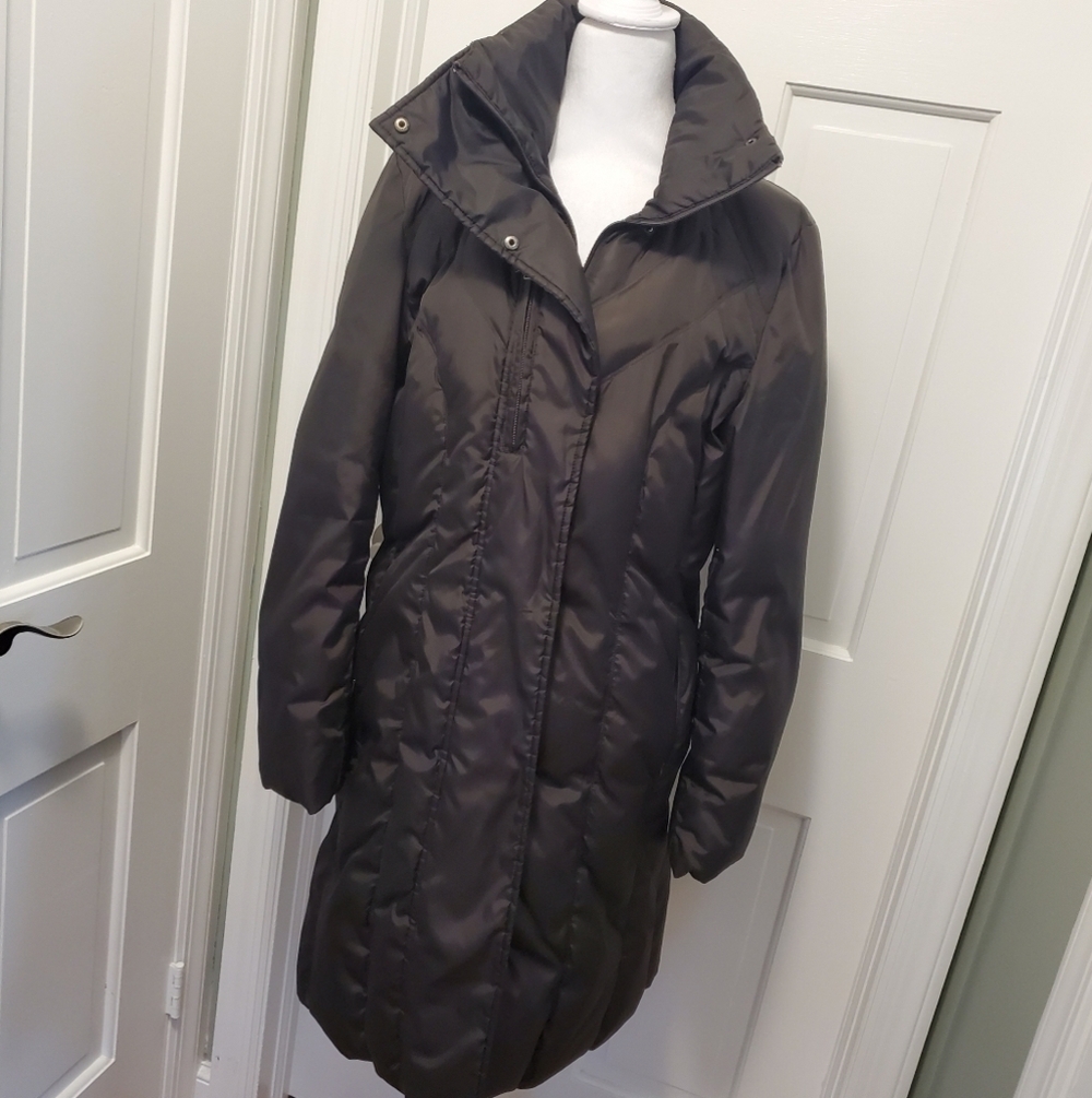 Marc New York Brown 3/4 Length Zip/Snap Close Puffer Jacket Size Large
